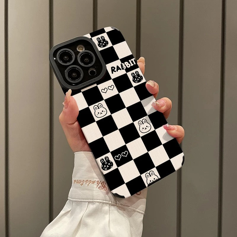 Cute Animal Checkerboard Phone Case