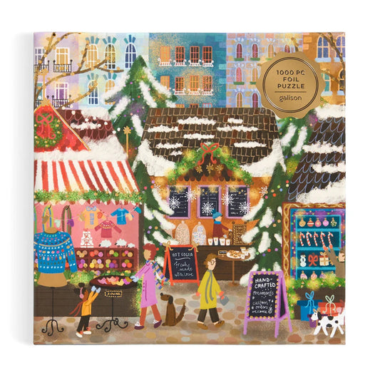 Joy Laforme Merry Market 1000 Piece Foil Puzzle in a Square Box Galison