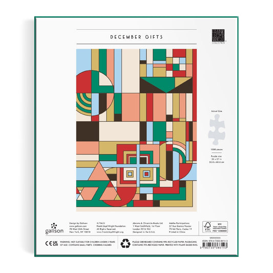 Frank Lloyd Wright December Gifts 1000 Piece Foil Puzzle Galison
