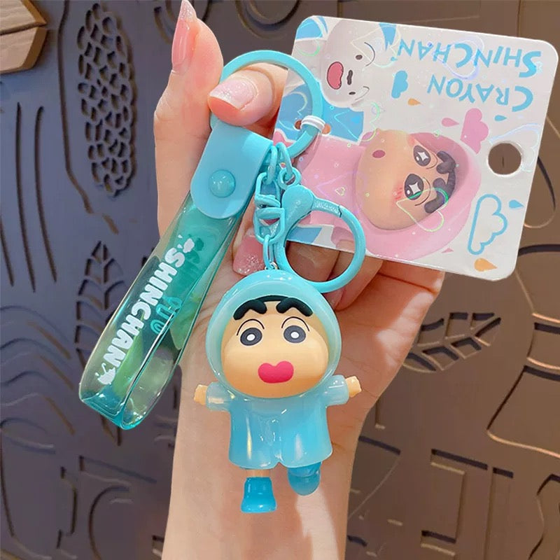 Crayon Shinchan Raincoat Keychain – Cute Cartoon Bag Charm