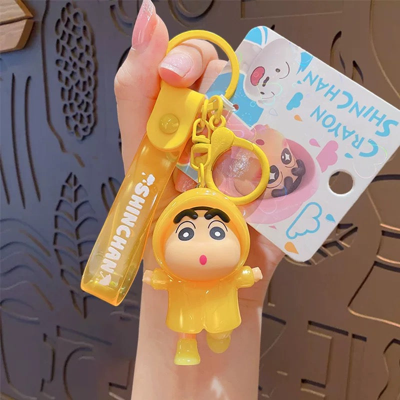 Crayon Shinchan Raincoat Keychain – Cute Cartoon Bag Charm