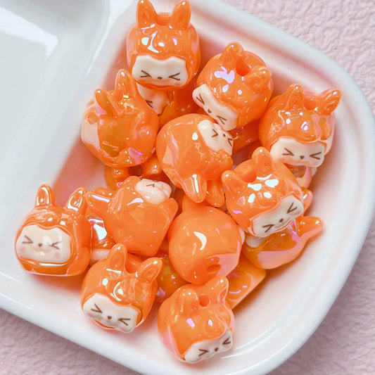 Iridescent Kawaii Animal Beads – Pastel Resin Charms for DIY Jewelry & Crafts V Boutique Studio