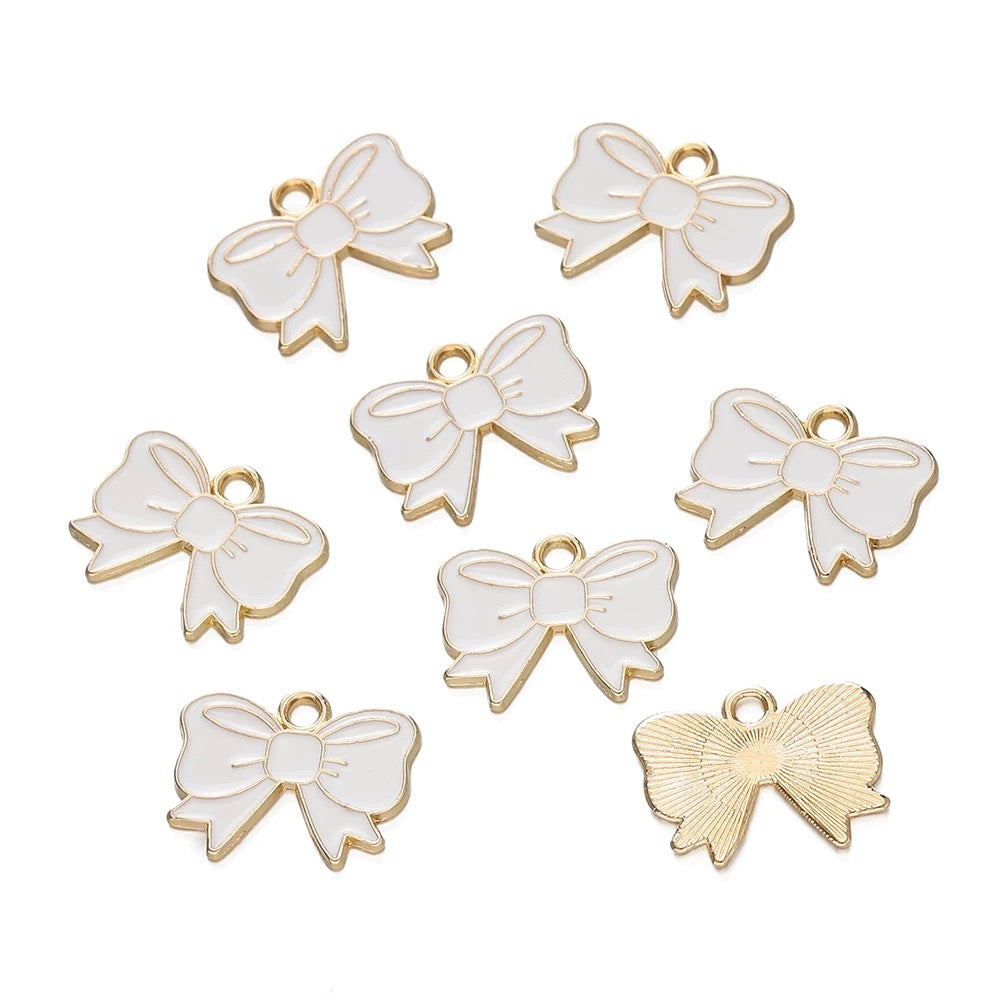 Colorful Bow Alloy Charms for Jewelry Making - Cute DIY & Craft Projects (Set of 8)