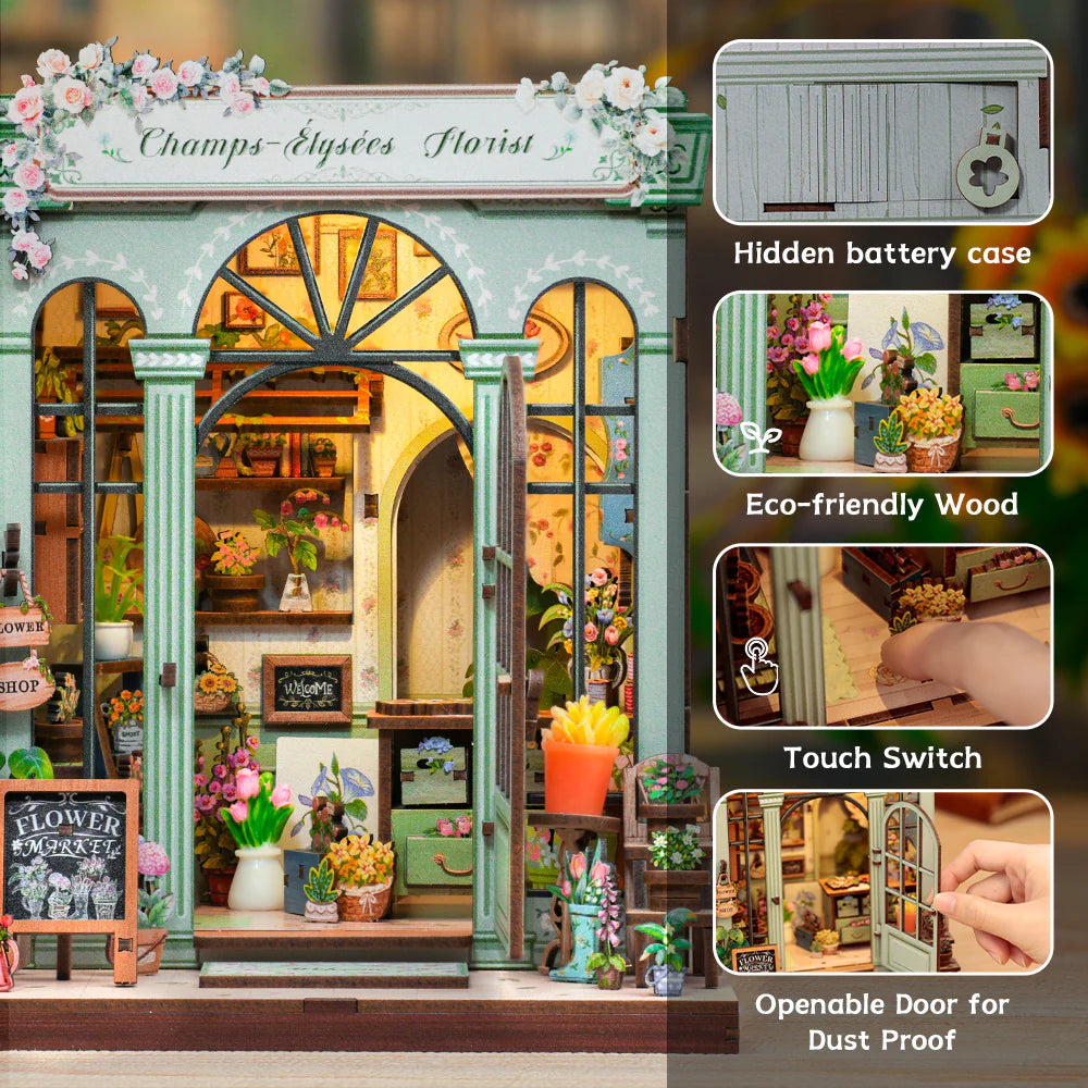 Champs-Élysées Florist – DIY Wooden Miniature Book Nook Kit
