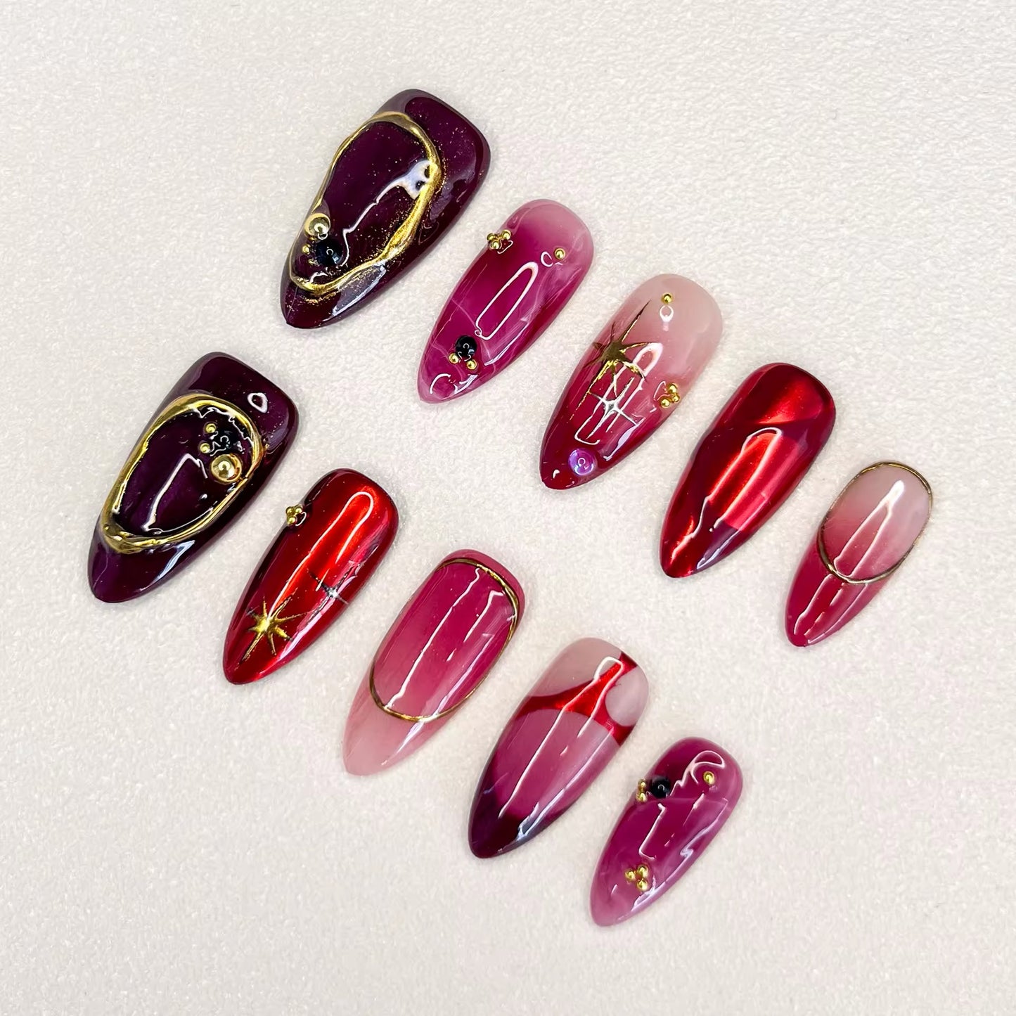 Crimson Craze Press-on Nails