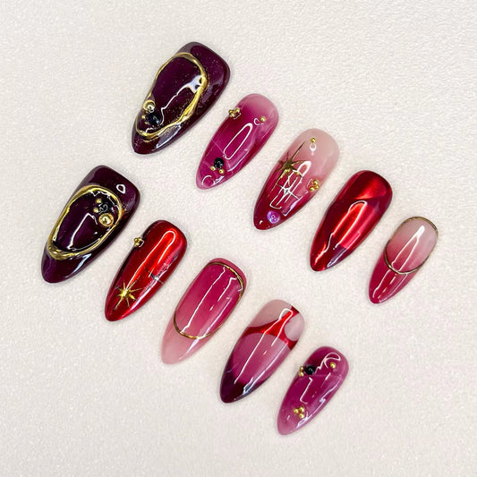 Crimson Craze Press-on Nails V Boutique Studio