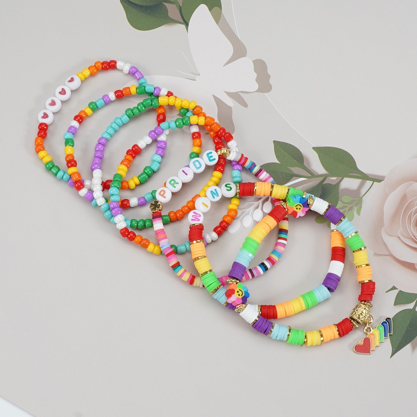 Pride Beaded Bracelet Stack – Rainbow Jewelry for Pride Month