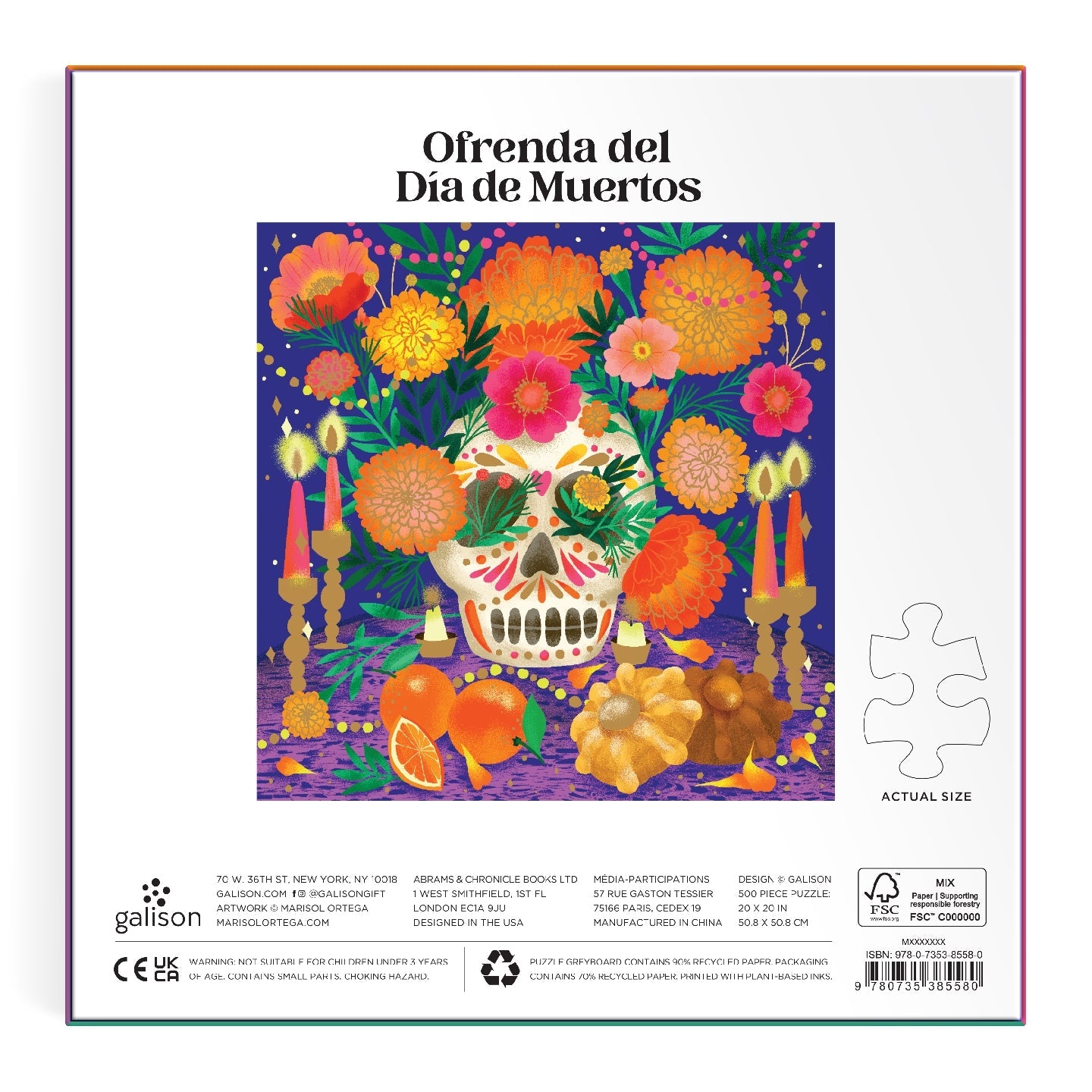 Ofrenda del Día de Muertos 500 Piece Foil Puzzle Galison
