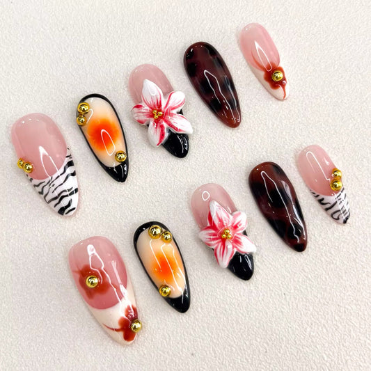 Wild Beauty Floral Press-on Nails V Boutique Studio