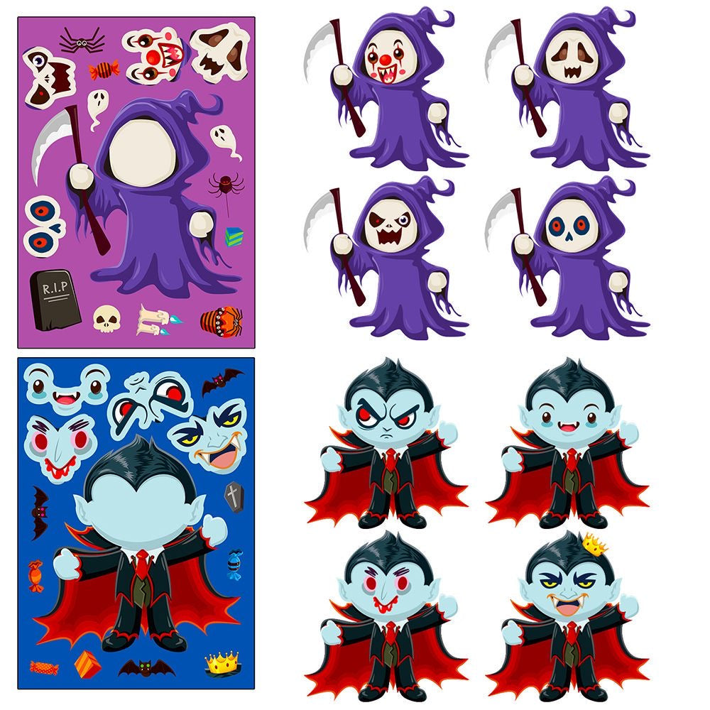 Halloween Characters Diy Puzzle Stickers - 24 Sheets V Boutique Studio-New