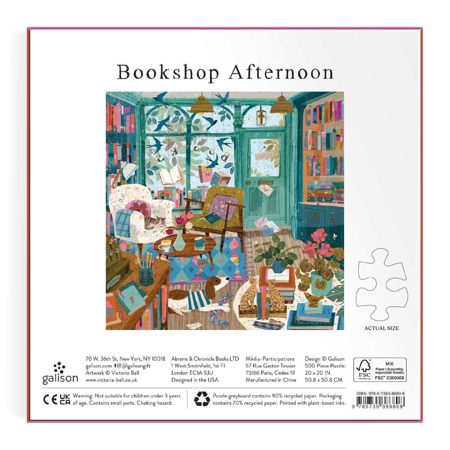 Bookshop Afternoon 500 Piece Foil Puzzle Galison