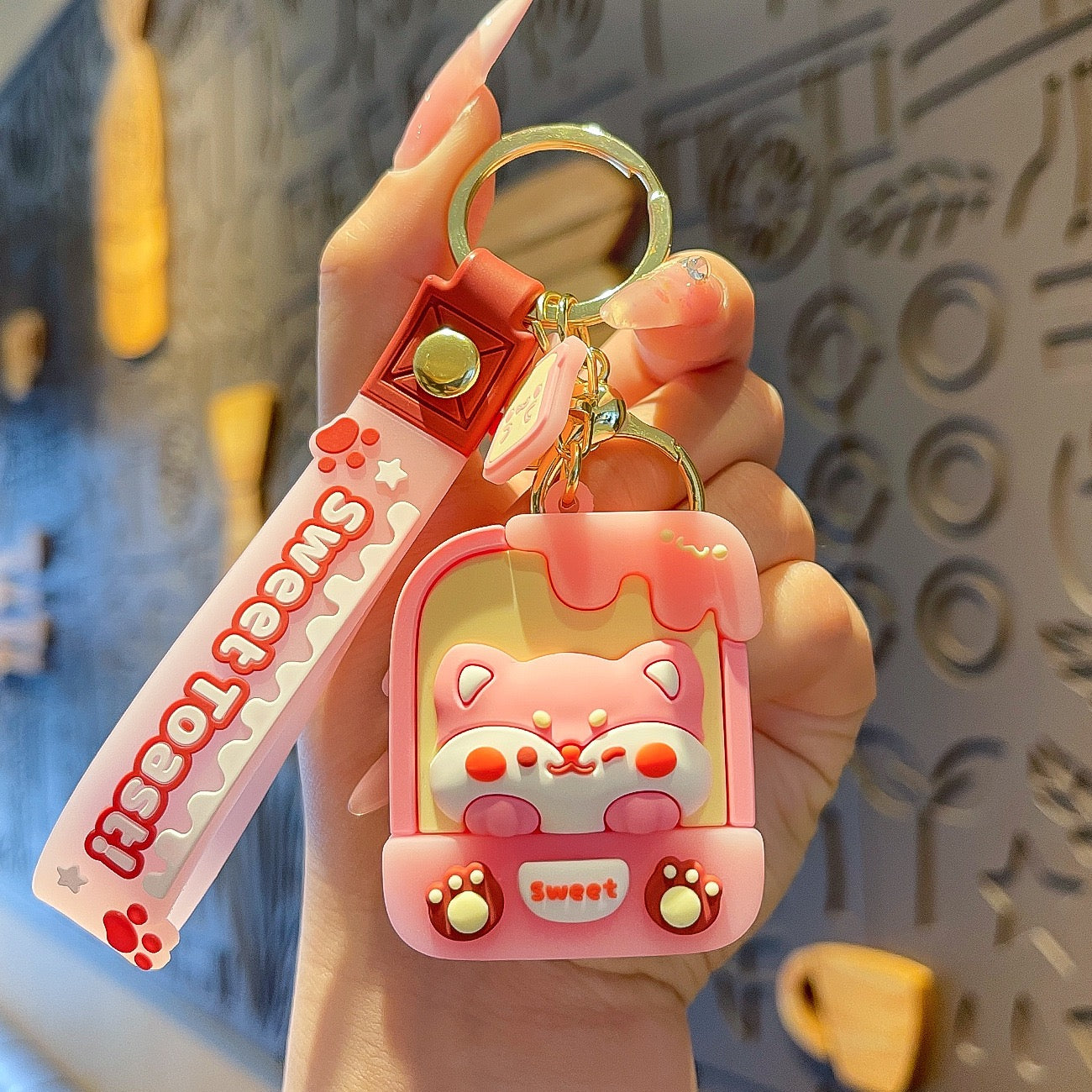 Kawaii Shiba Toast Keychain