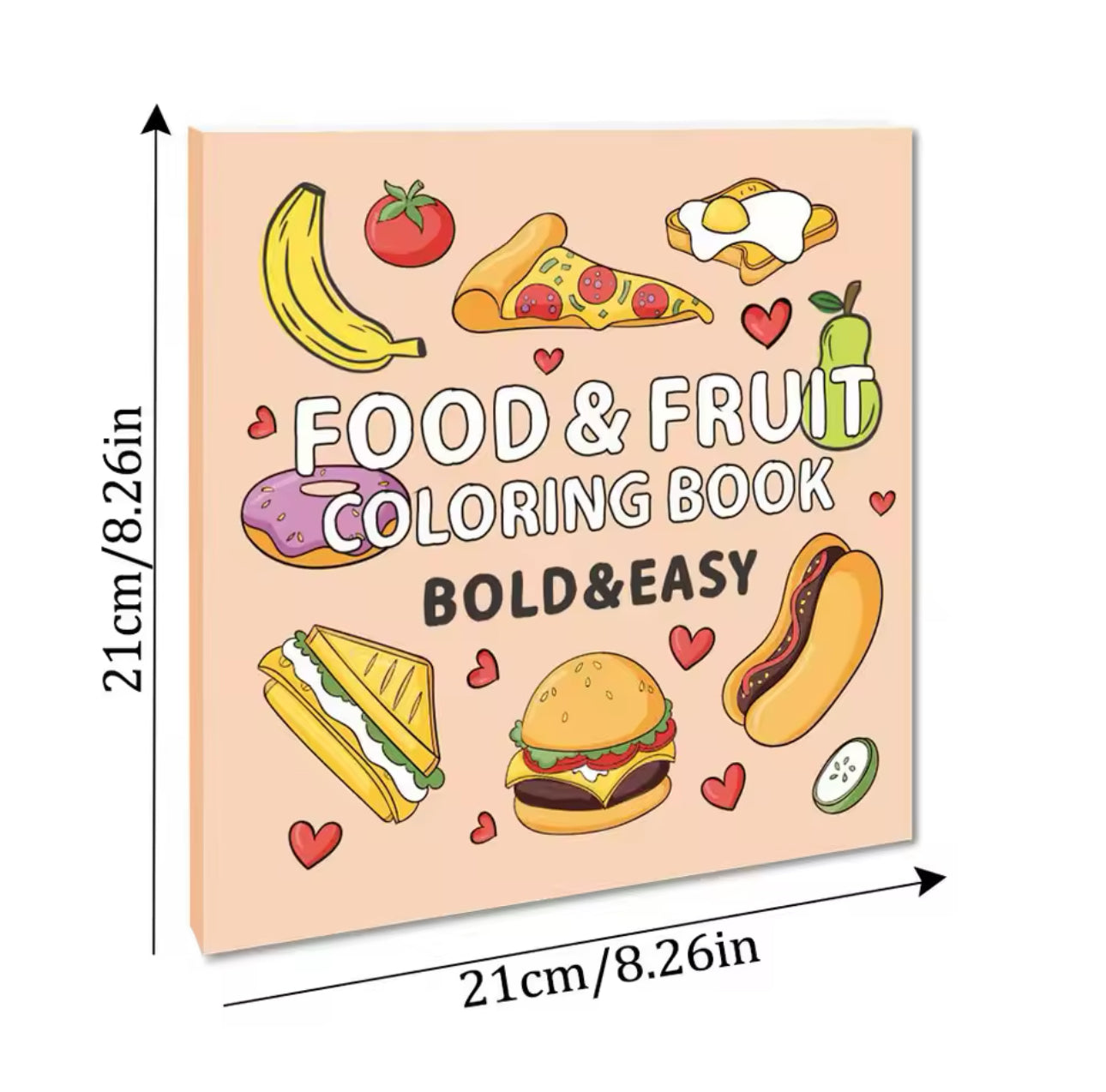 Food & Fruit Coloring Book – Fun & Easy Themed Illustrations V Boutique Studio