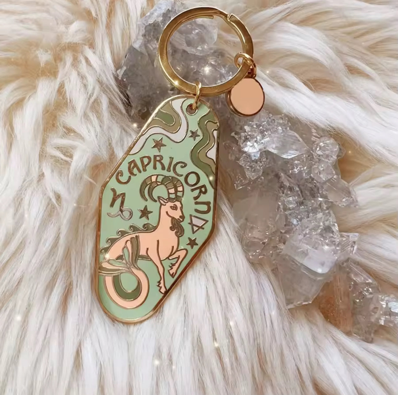Zodiac Motel Keychain – Vintage Astrology Sign Gift