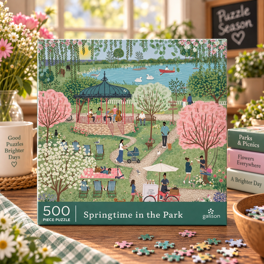 Galison Springtime in the Park 500 Piece Puzzle Galison