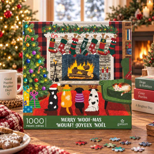 Galison Merry Woof-mas 1000 Piece Puzzle Galison