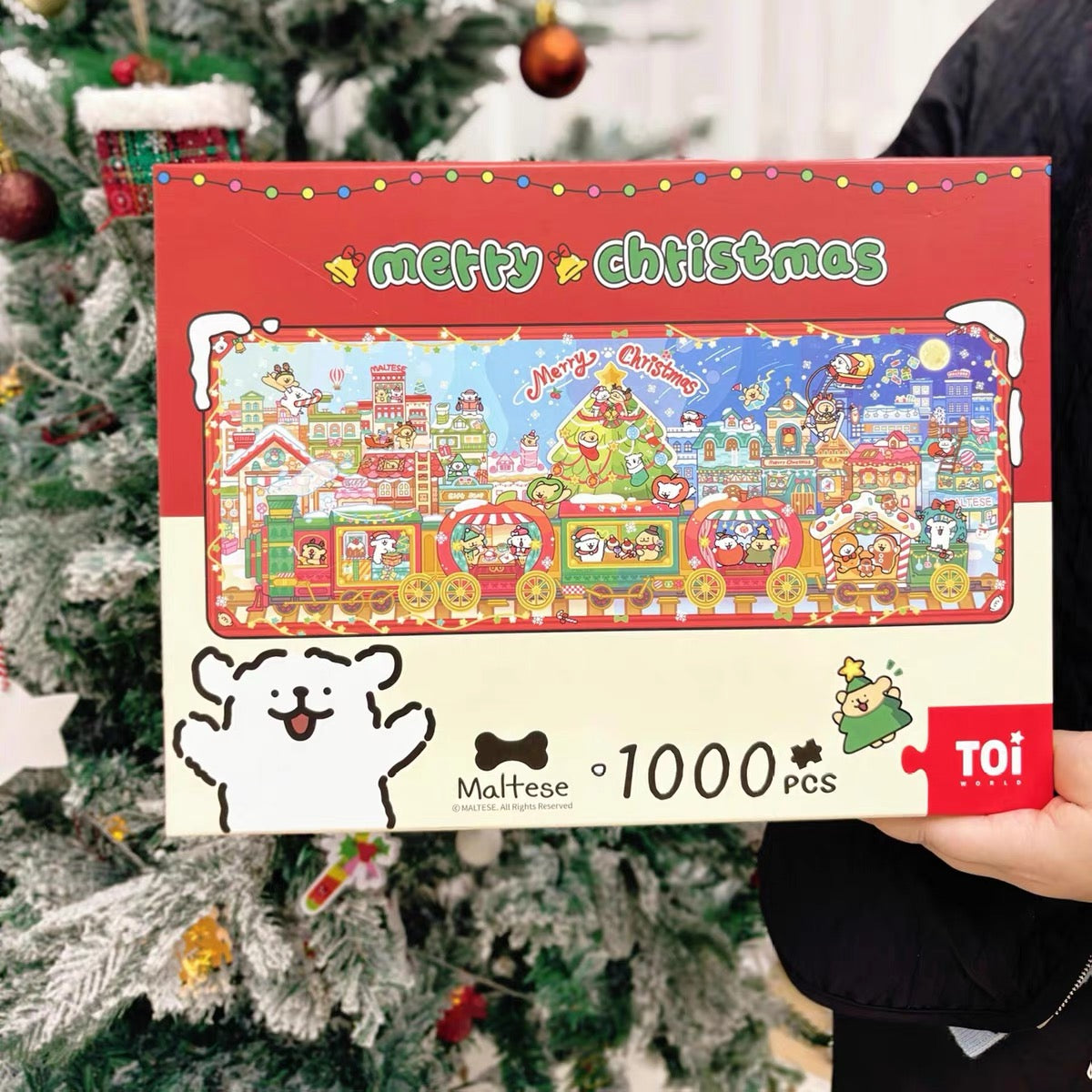 Christmas Puppy Train 1000 Piece Jigsaw Puzzle TOI