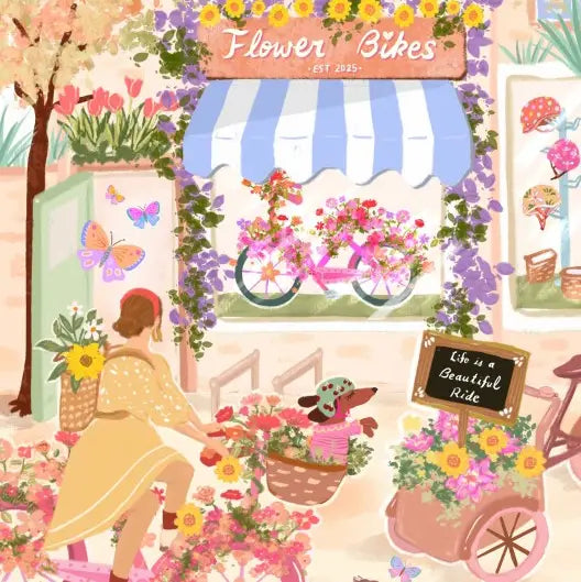 Floral Bicycles 500 Piece Puzzle