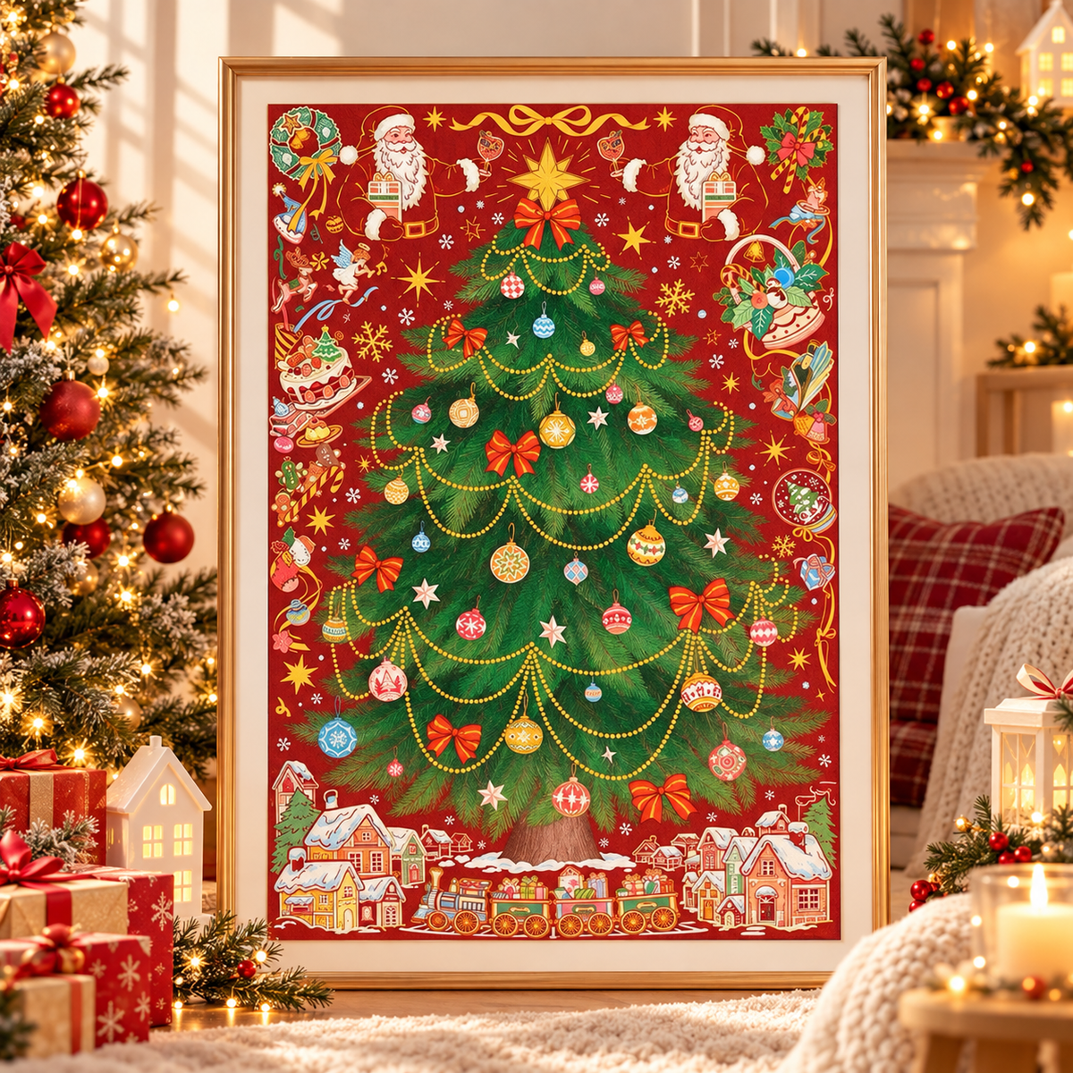 Colorful Christmas 1000 Piece Jigsaw Puzzle Momibook