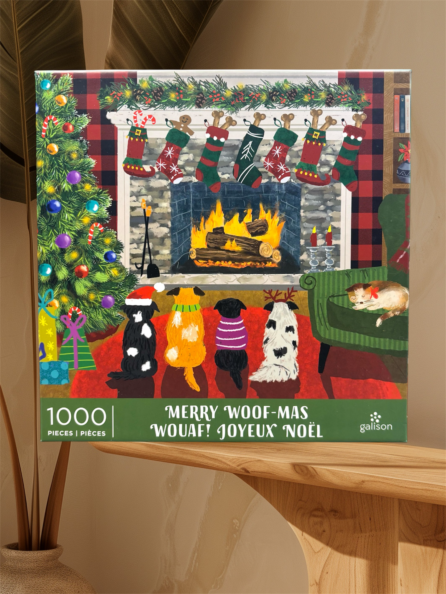 Galison Merry Woof-mas 1000 Piece Puzzle