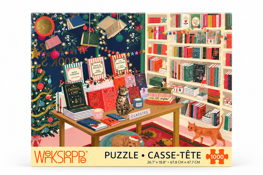 WerkShoppe Christmas Bookshop 1000 Piece Jigsaw Puzzle WerkShoppe