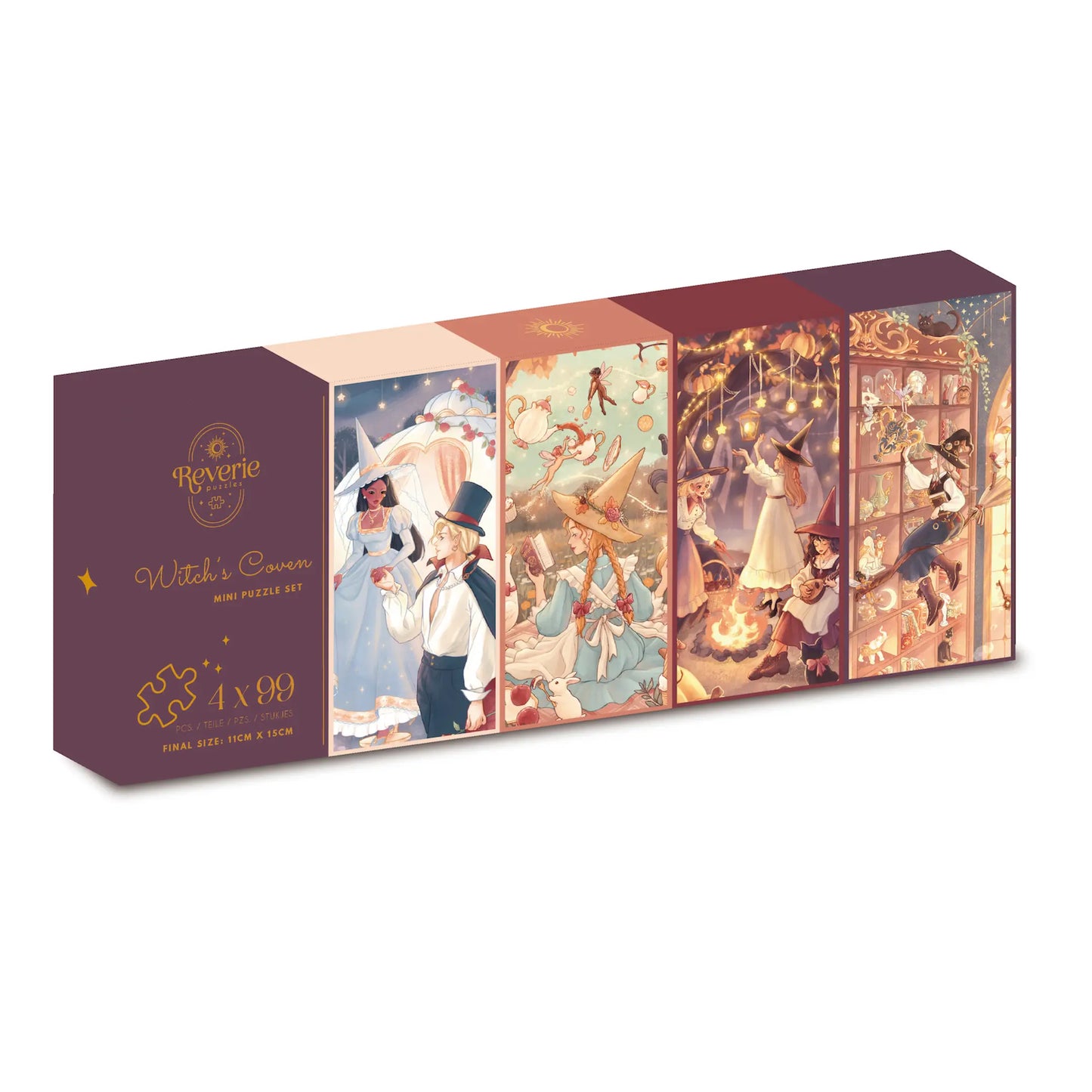 Witch's Coven 4 X 99 Piece Mini Puzzle Set