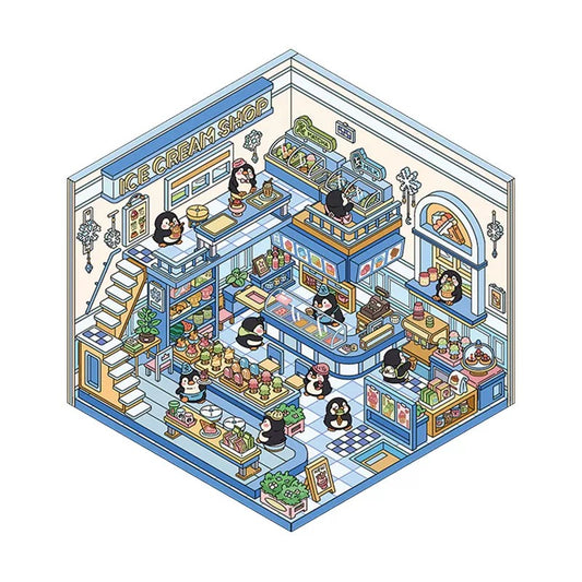 DIY Miniature Sticker – Cozy Cartoon Town Series