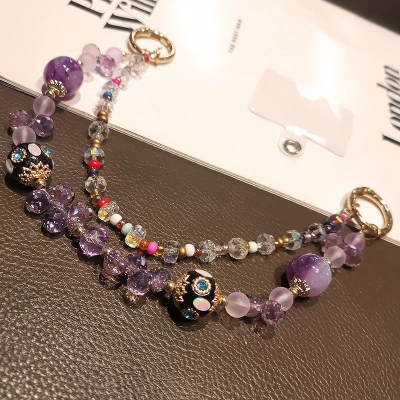 Radiant Amethyst Gemstone Phone Lanyard V Boutique Studio-New