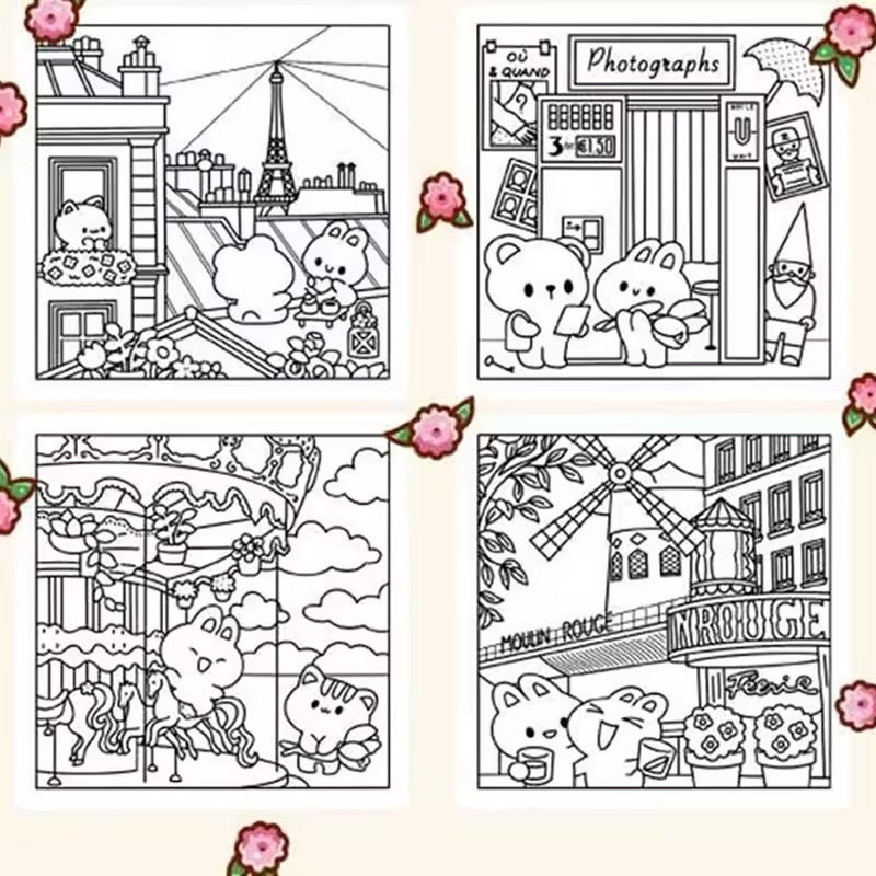 Cute & Cozy Coloring Book – Kawaii Relaxation