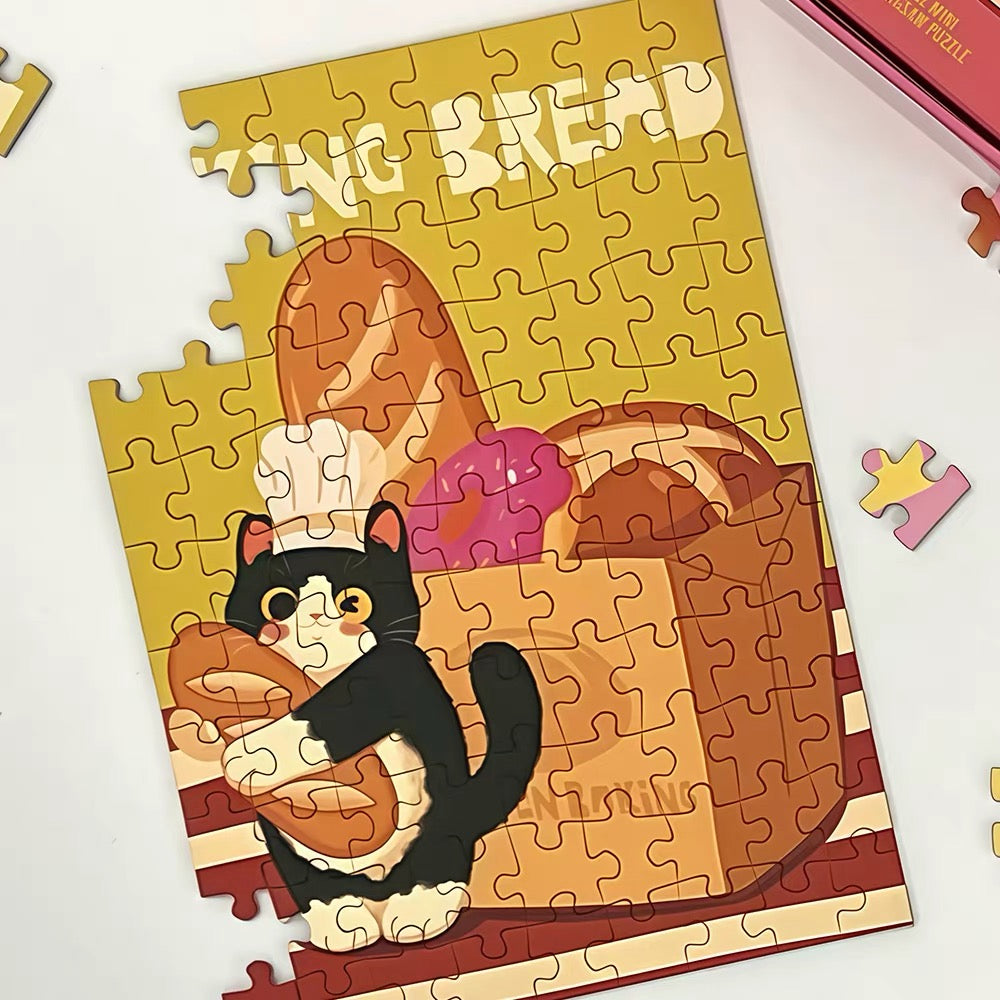 Puffinkids Bakery Cats 6 x 99 Piece Mini Jigsaw Puzzle Set