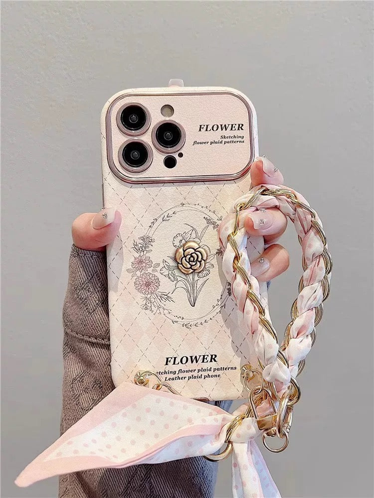 Sketch Floral Leather Phone Case V Boutique Studio