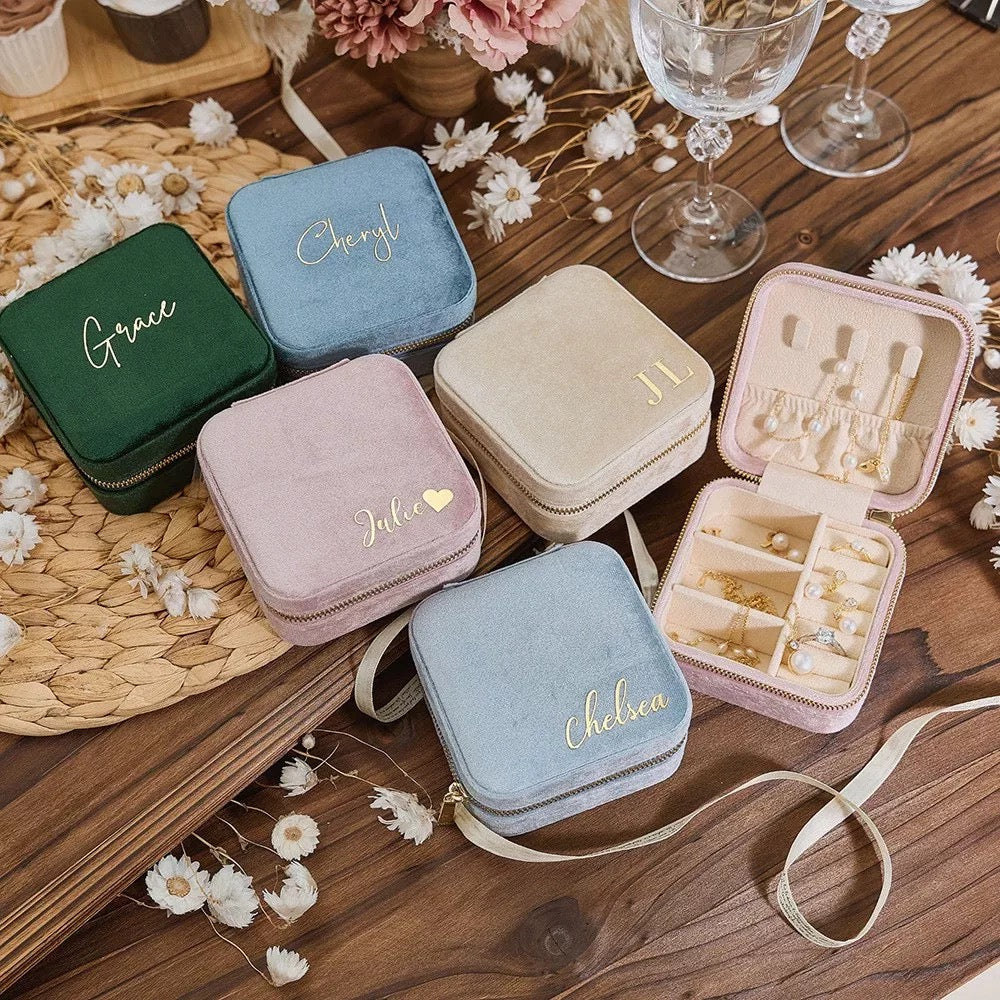 Custom Travel Jewelry Box – Personalized Organizer with Hooks & Rings