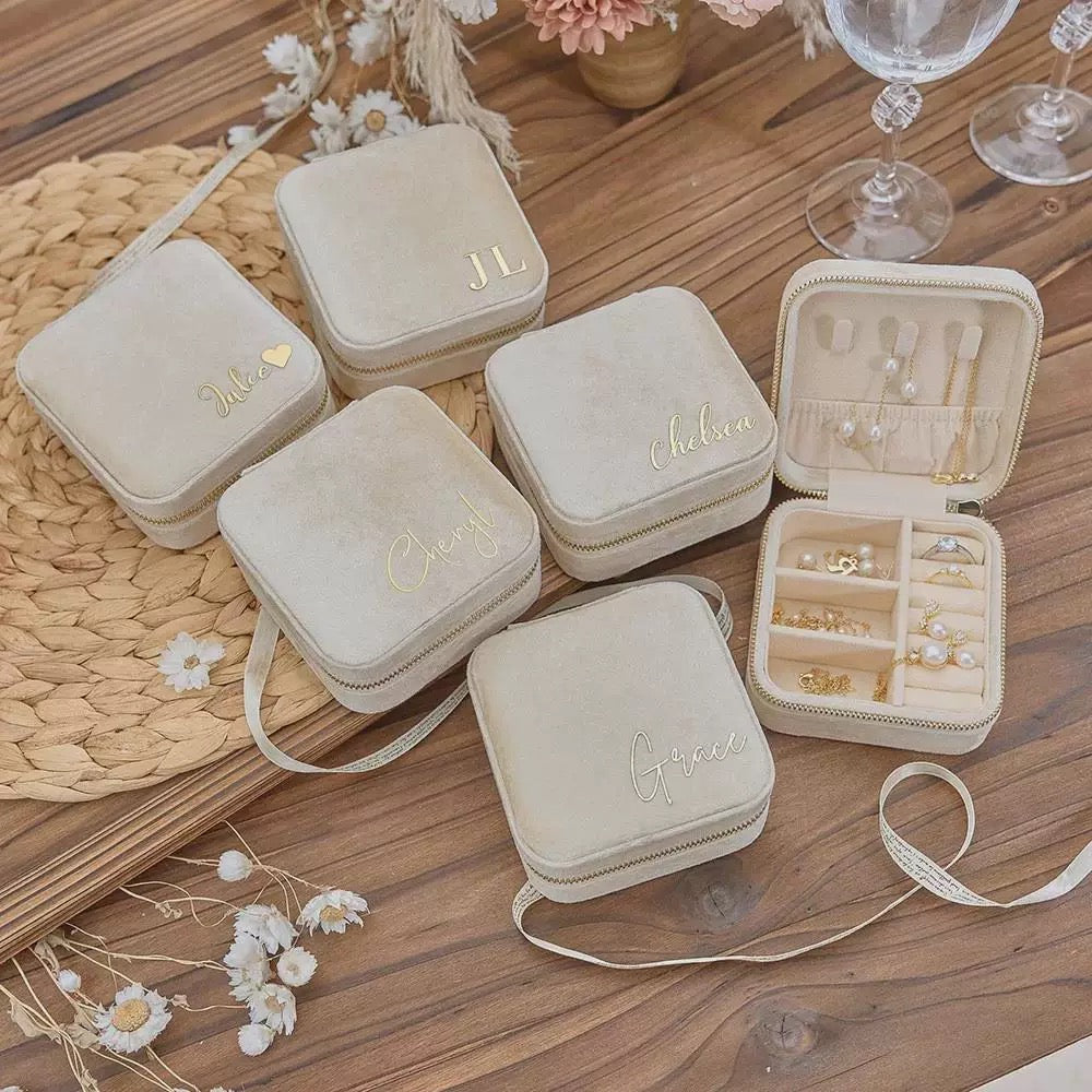 Custom Travel Jewelry Box – Personalized Organizer with Hooks & Rings