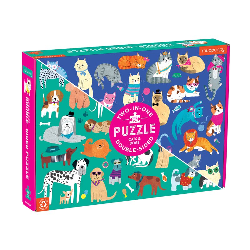 Cats & Dogs 100 Piece Double-Sided Puzzle Mudpuppy