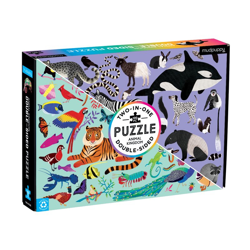 Animal Kingdom 100 Piece Double-Sided Puzzle Jean Claude