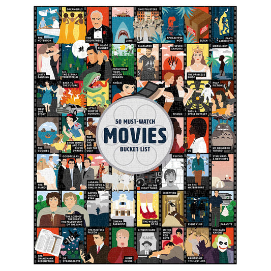 50 Must-Watch Movies Bucket List 1000 Piece Puzzle Ridley's Games
