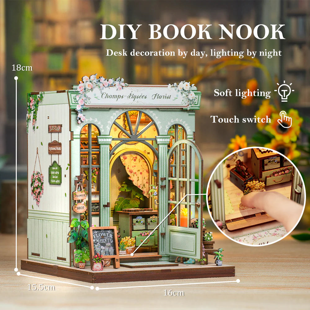 Champs-Élysées Florist – DIY Wooden Miniature Book Nook Kit