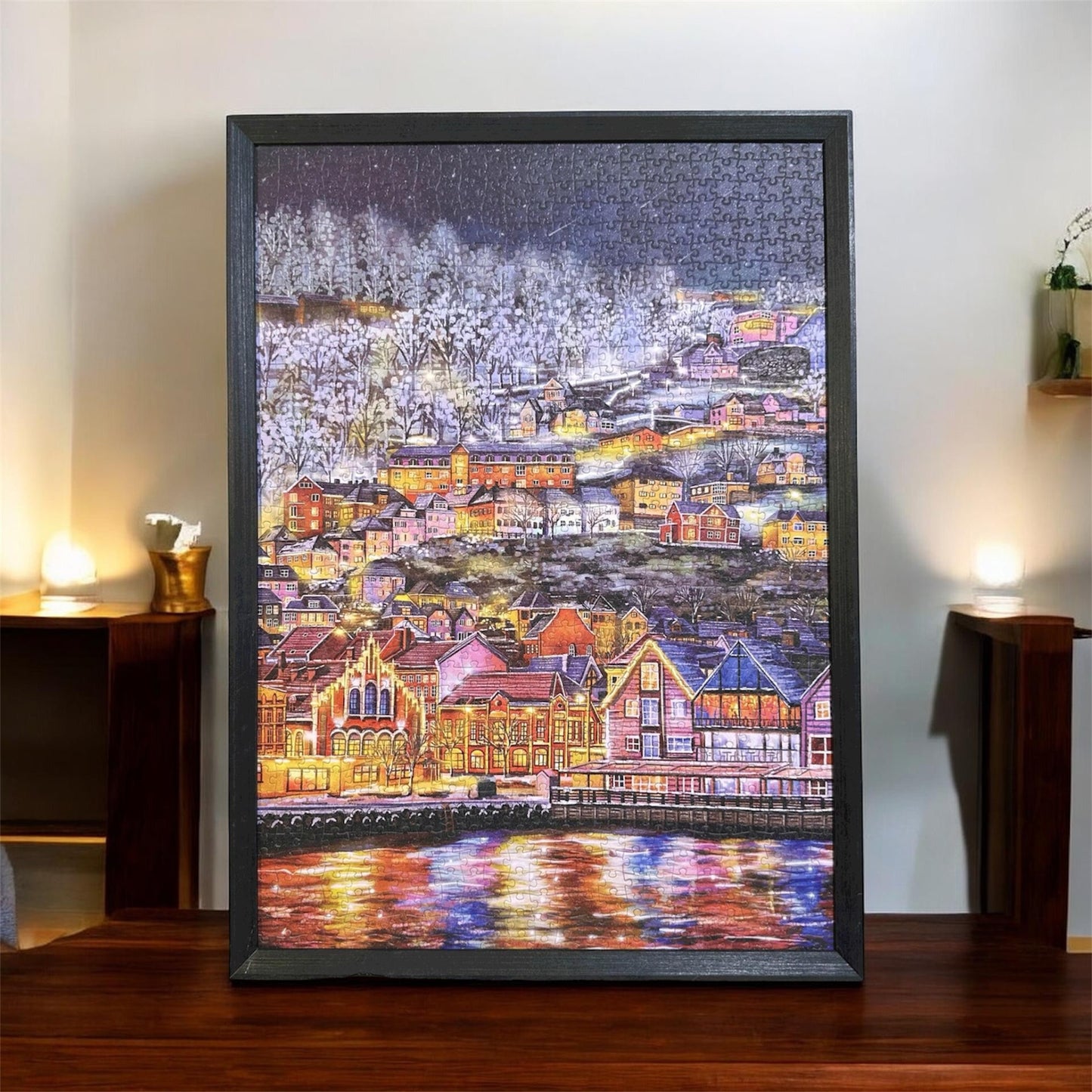 Norwegian Snowy Night 500 Piece Puzzle TKX