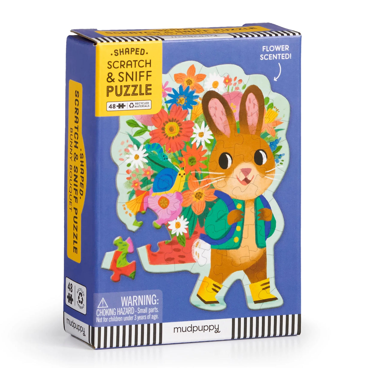 Bunny Bouquet 48 Piece Scratch & Sniff Shaped Mini Puzzle Mudpuppy