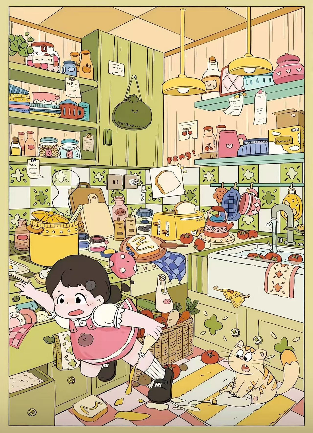 Adorable Room Scene Stickers – 3D Mini DIY for Journals & Scrapbooking