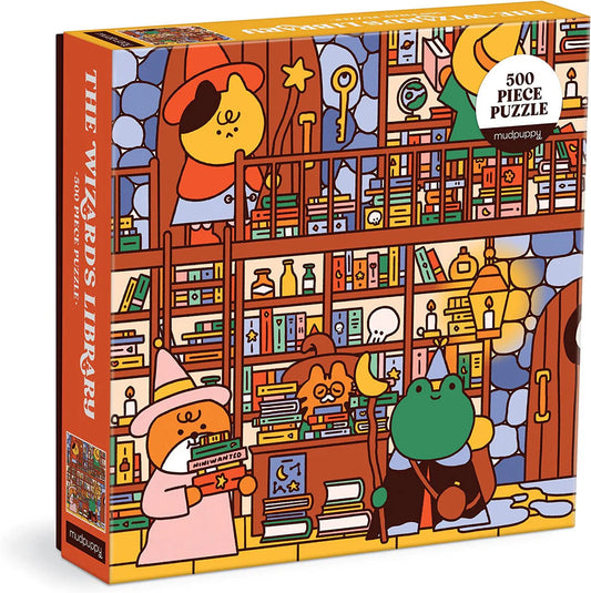 The Wizard's Library 500 Piece Family Puzzle Mudpuppy