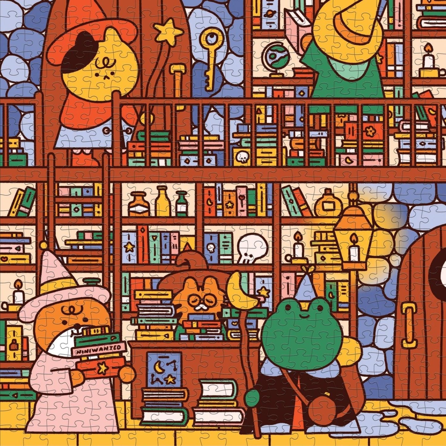 The Wizard's Library 500 Piece Family Puzzle Mudpuppy