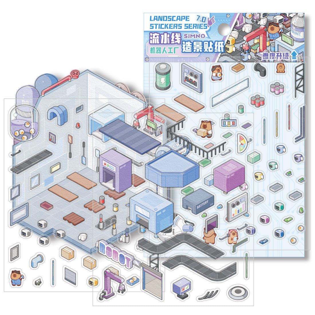 Factory Miniature Sticker Kit β 3D DIY Scene for Journals & Crafts