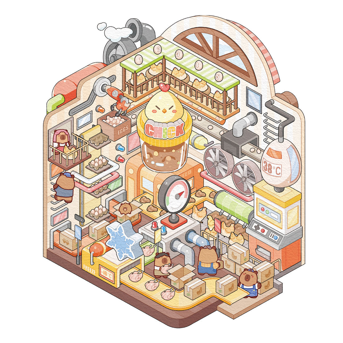 Factory Miniature Sticker Kit β 3D DIY Scene for Journals & Crafts