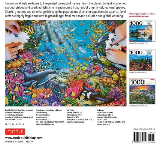 Tropical Coral Reef Marine Life - 1000 Piece Jigsaw Puzzle Tuttle Publishing