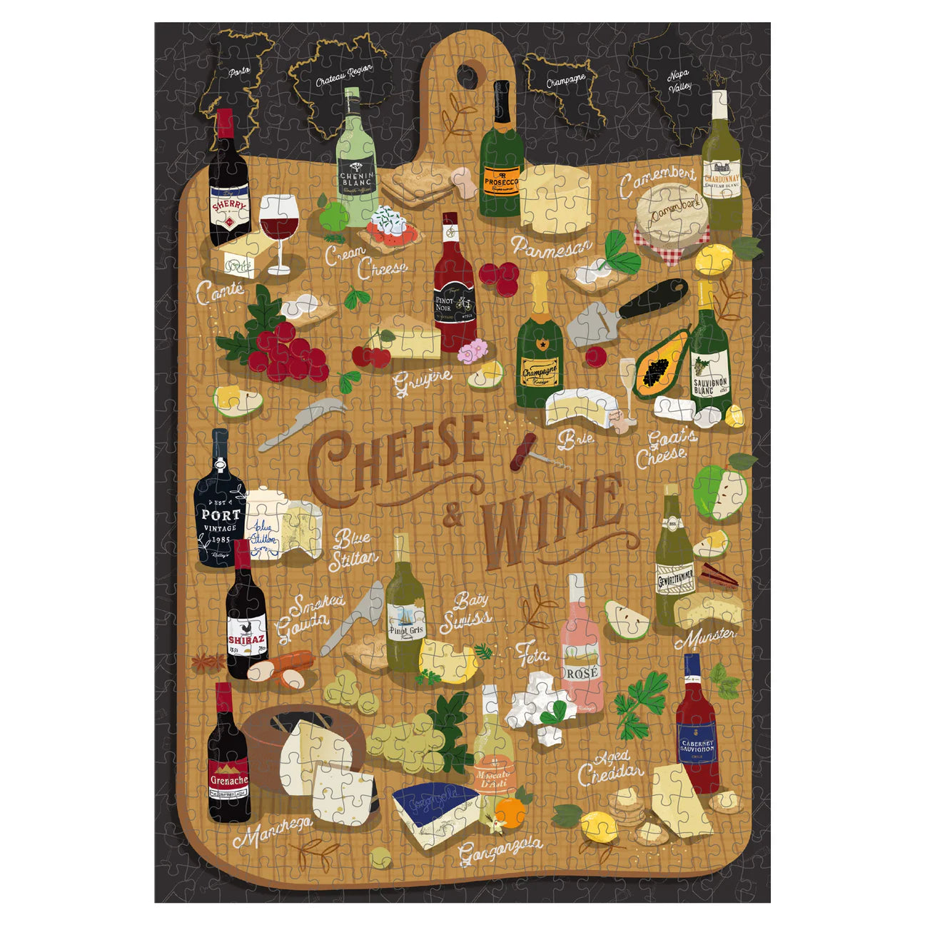 Cheese + Wine 500 Piece Jigsaw Puzzle