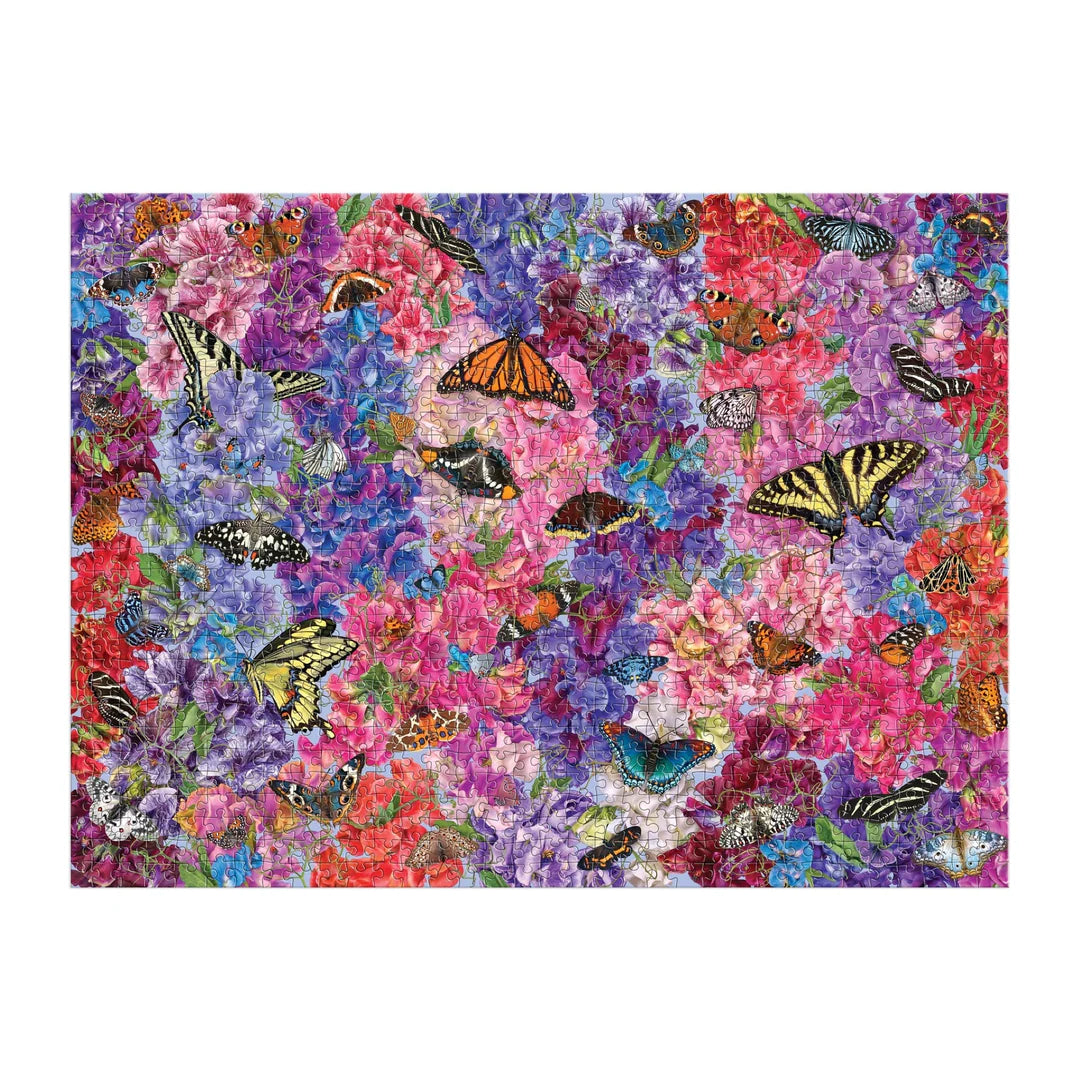 Troy Litten Butterflies In the Sweet Peas 1000 Piece Puzzle