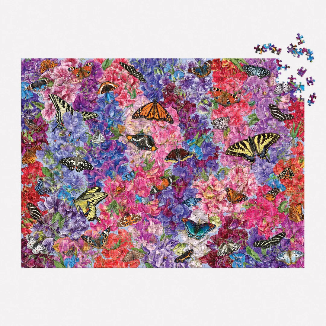Troy Litten Butterflies In the Sweet Peas 1000 Piece Puzzle