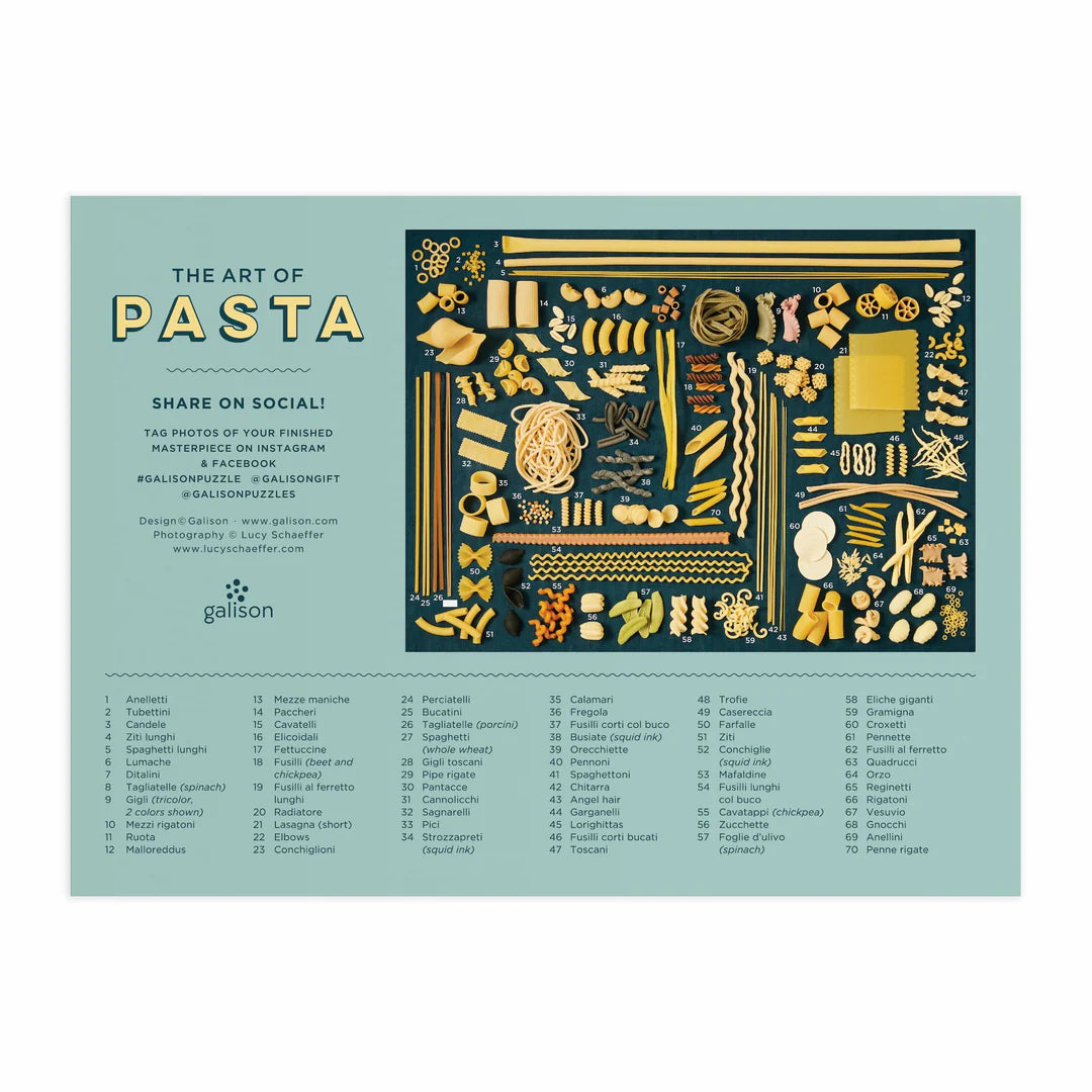 The Art of Pasta 1000 Piece Puzzle with Shaped Pieces
