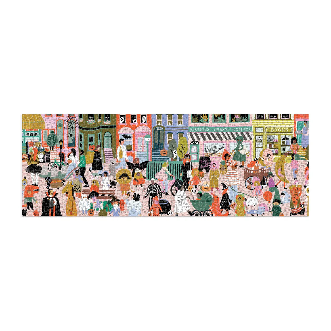 Fall Halloween Parade 1000 Piece Panoramic Puzzle